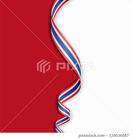 Thai flag wavy abstract background. Vector illustration. 129036087