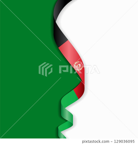 Afghani flag wavy abstract background. Vector illustration. 129036095
