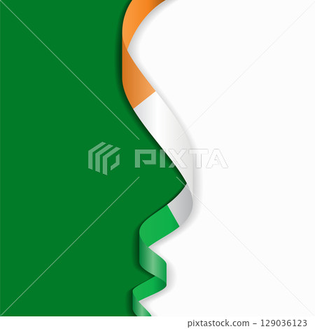 Ivorian flag wavy abstract background. Vector illustration. 129036123