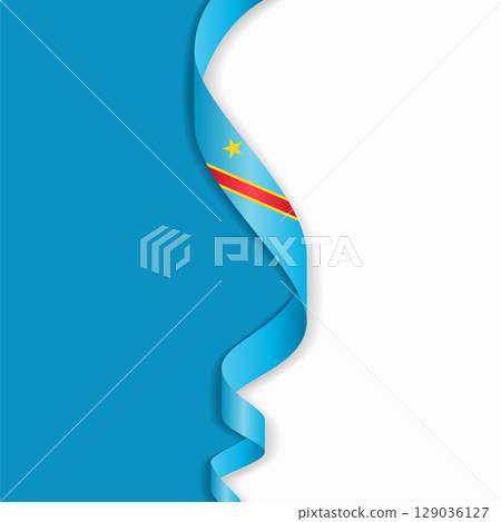Congolese flag wavy abstract background. Vector illustration. 129036127
