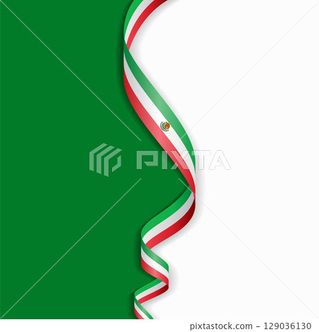 Mexican flag wavy abstract background. Vector illustration. 129036130