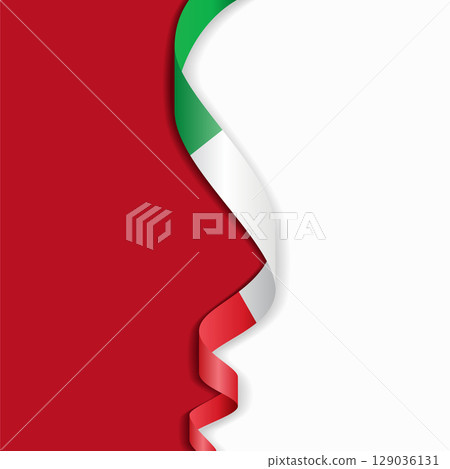 Italian flag wavy abstract background. Vector illustration. 129036131