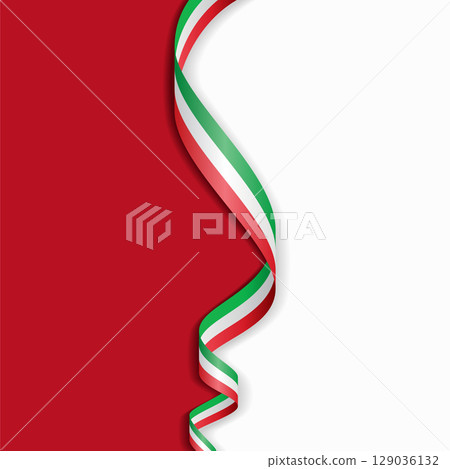 Italian flag wavy abstract background. Vector illustration. 129036132