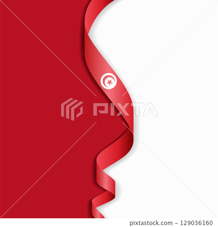 Tunisian flag wavy abstract background. Vector illustration. 129036160