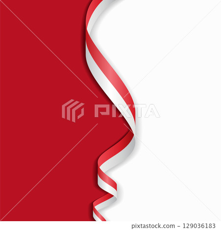 Indonesian flag wavy abstract background. Vector illustration. 129036183