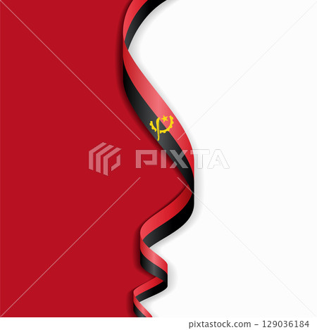 Angolan flag wavy abstract background. Vector illustration. 129036184