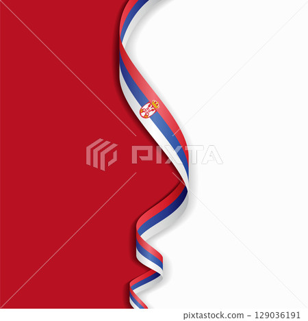 Serbian flag wavy abstract background. Vector illustration. Serbian flag wavy abstract background. Vector illustration. 129036191