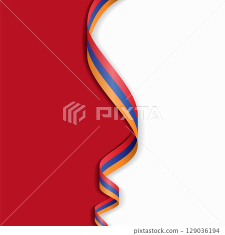 Armenian flag wavy abstract background. Vector illustration. 129036194