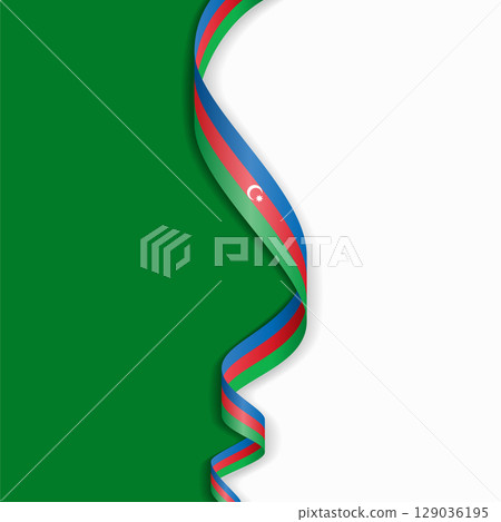 Azerbaijani flag wavy abstract background. Vector illustration. 129036195
