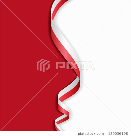Polish flag wavy abstract background. Vector illustration. 129036198