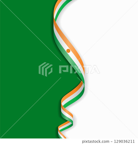 Niger flag wavy abstract background. Vector illustration. 129036211