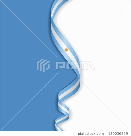 Argentinian flag wavy abstract background. Vector illustration. 129036239