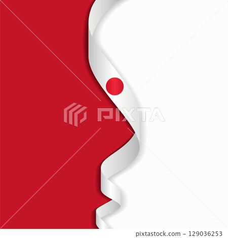 Japanese flag wavy abstract background. Vector illustration. Japanese flag wavy abstract background. Vector illustration. 129036253