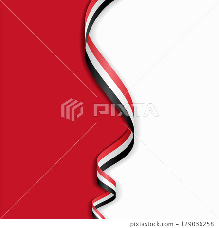 Yemeni flag wavy abstract background. Vector illustration. Yemeni flag wavy abstract background. Vector illustration. 129036258