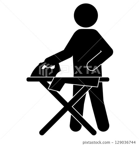 熨燙人的象形圖 熨燙人的象形圖 129036744