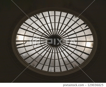 a circular oculus (skylight) within Somerset House in London. 129036825