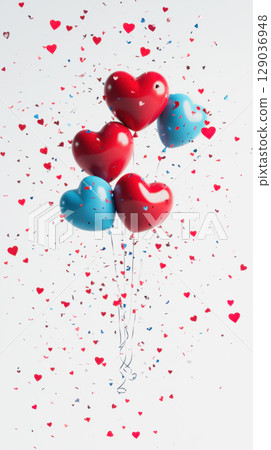 Colorful heart balloons 129036948