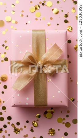 Gift present on festive background Gift present on festive background 129036958