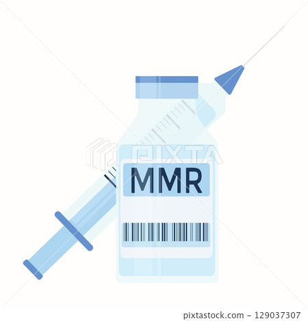 Vector illustration of vaccine. MMR vaccine 129037307