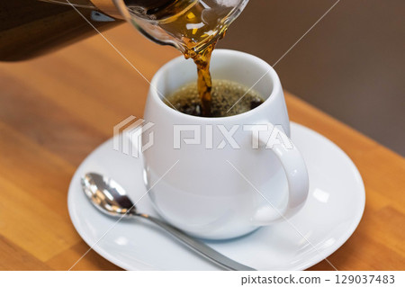 Pour coffee Pour coffee 129037483