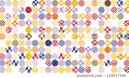 Autumn season colorful Japanese pattern background illustration 129037596