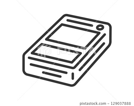 Trading card deck icon (line drawing) illustration 129037888