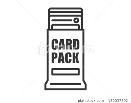 Trading card pack opening icon (line drawing) Trading card pack opening icon (line drawing) 129037892