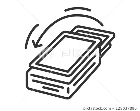 集換式卡牌洗牌圖示的插圖(線條畫) 集換式卡牌洗牌圖示的插圖(線條畫) 129037896