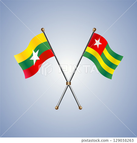 Myanmar and Togo flag. Vector Illustration 129038263