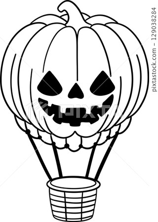 halloween balloon with jack o lantern face in cute black and white line art, great for kids coloring halloween balloon with jack o lantern face in cute black and white line art, great for kids coloring 129038284