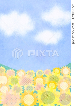 Sunflowers and sky background 129038725