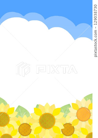 向日葵和夏日天空垂直 2 129038730