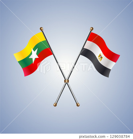 Myanmar and EGYPT flag. Vector Illustration Myanmar and EGYPT flag. Vector Illustration 129038784