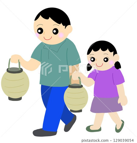 Walking with a lantern Walking with a lantern 129039054