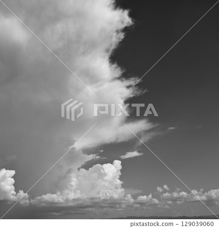 black and white image, buautiful sky with cloud in rainy day black and white image, buautiful sky with cloud in rainy day 129039060