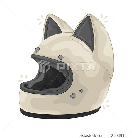 Illustration of Cat Ear Helmet  129039323