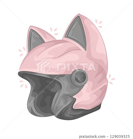 Illustration of Cat Ear Helmet  129039325
