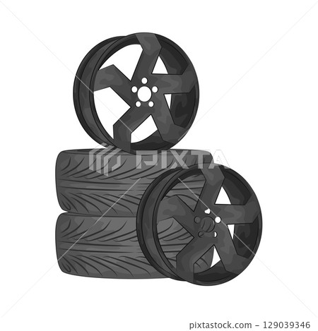 Illustration of Tire  Illustration of Tire  129039346