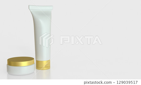 The Mock up package on white background  for Beauty or Advertising concept 3d Rendering. The Mock up package on white background  for Beauty or Advertising concept 3d Rendering. 129039517