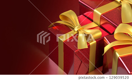 The Red Gift box for celebration or Holiday concept 3d Rendering. The Red Gift box for celebration or Holiday concept 3d Rendering. 129039520