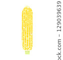 Watercolor style corn on a white background 129039639