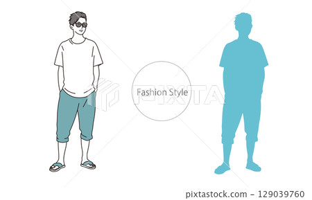 Stylish fashion style men illustration material 129039760