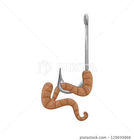 Illustration of Worm On Hook  129039866