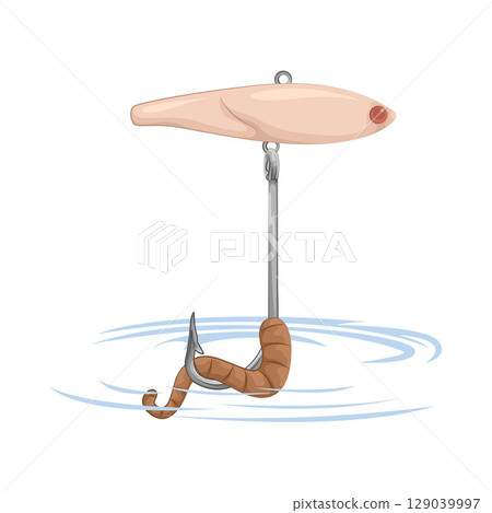 Illustration of Worm On Hook Illustration of Worm On Hook 129039997