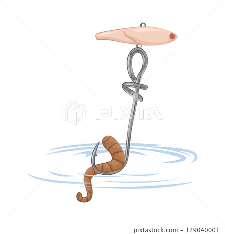 Illustration of Worm On Hook  129040001