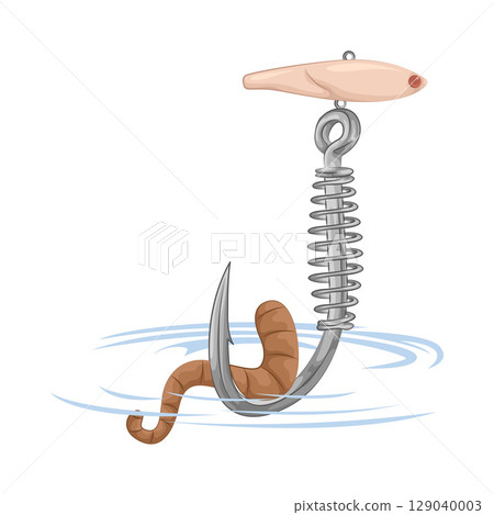 Illustration of Worm On Hook  129040003