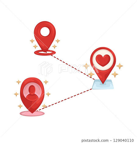 Illustration of Location Pin Illustration of Location Pin 129040110
