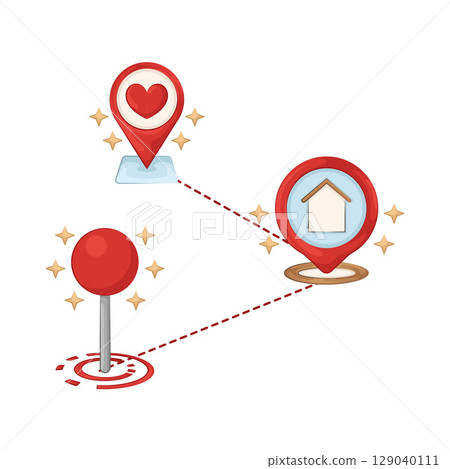 Illustration of Location Pin Illustration of Location Pin 129040111