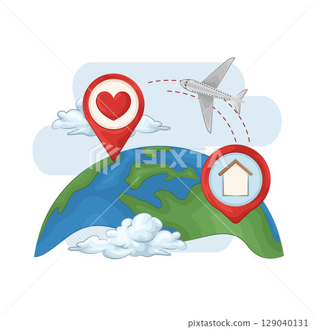 Illustration of Location Pin Illustration of Location Pin 129040131