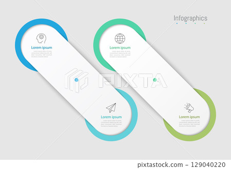 Infographic 4 options design elements for your business data. Vector Illustration. Infographic 4 options design elements for your business data. Vector Illustration. 129040220
